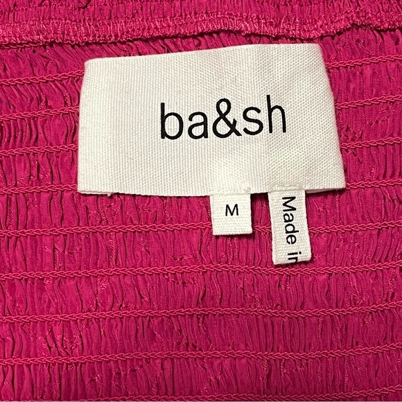 Ba&sh Sasha Smocked Dress in Fuchsia, Medium - Picture 11 of 16